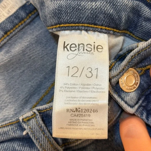 Kensie Light-Medium Blue Distressed Skinny Jeans - Picture 4 of 4